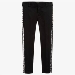 NWT Balmain Kids Pyramid Stud Tux Stripe Trouser Pant Black Sz 12